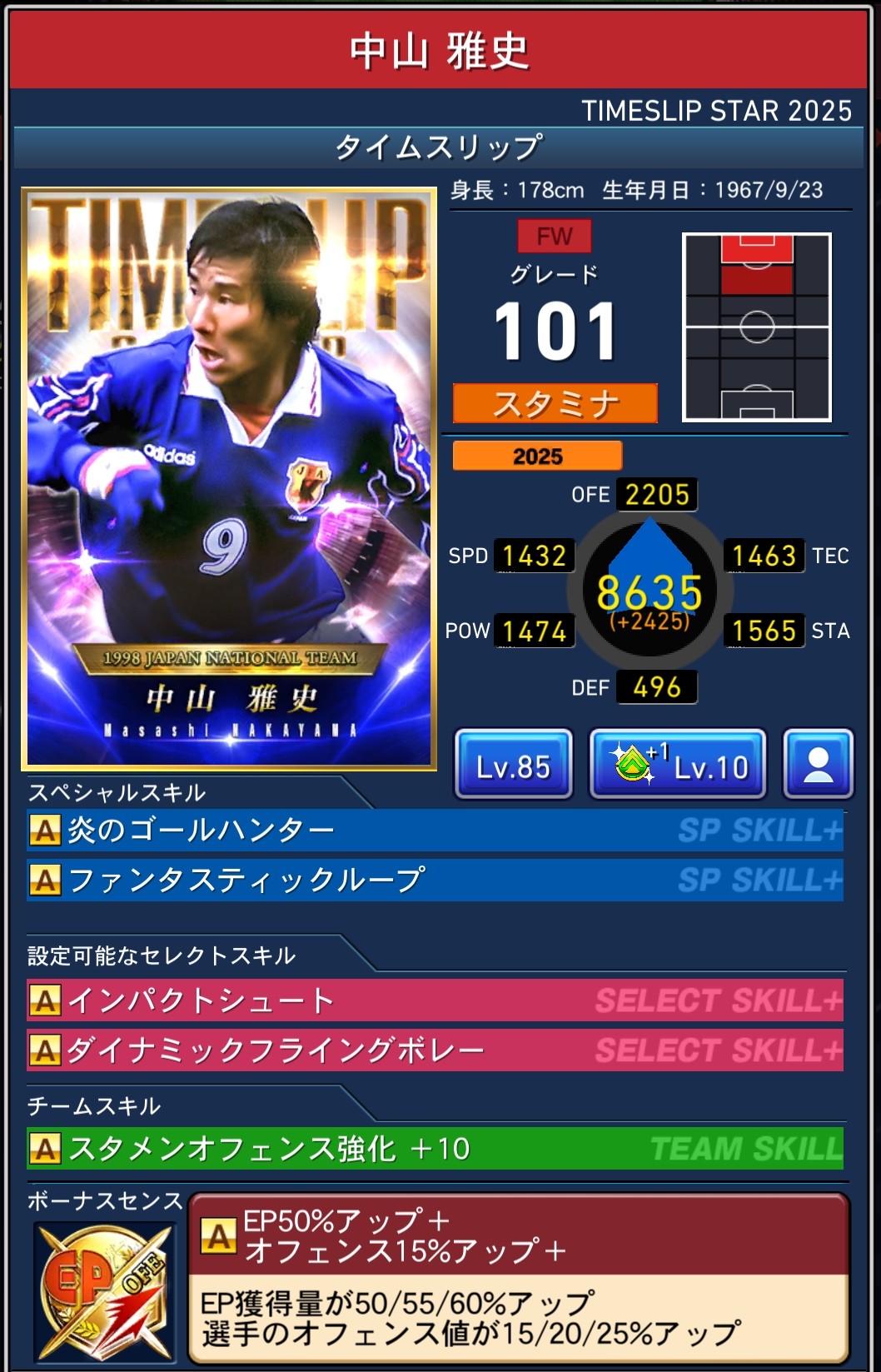 中山雅史 日本代表 Jクラ TIMESLIP STAR Vol.32 TIMESLIP STAR 2025