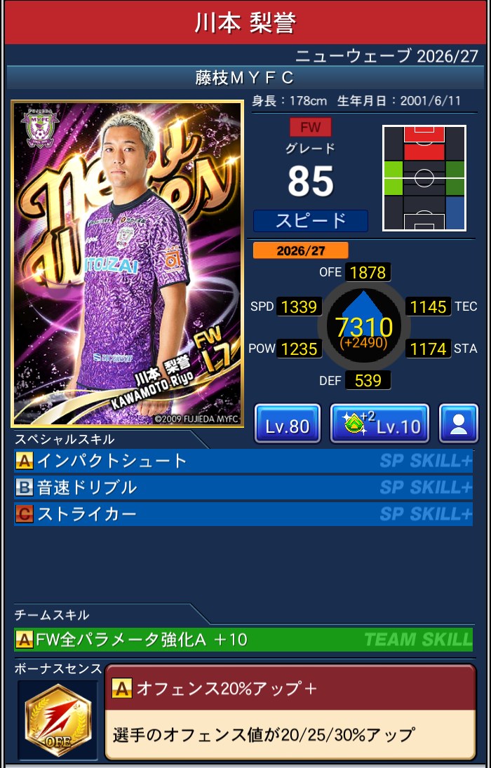川本梨誉 藤枝MYFC Jクラ NEWWAVES 2026/27