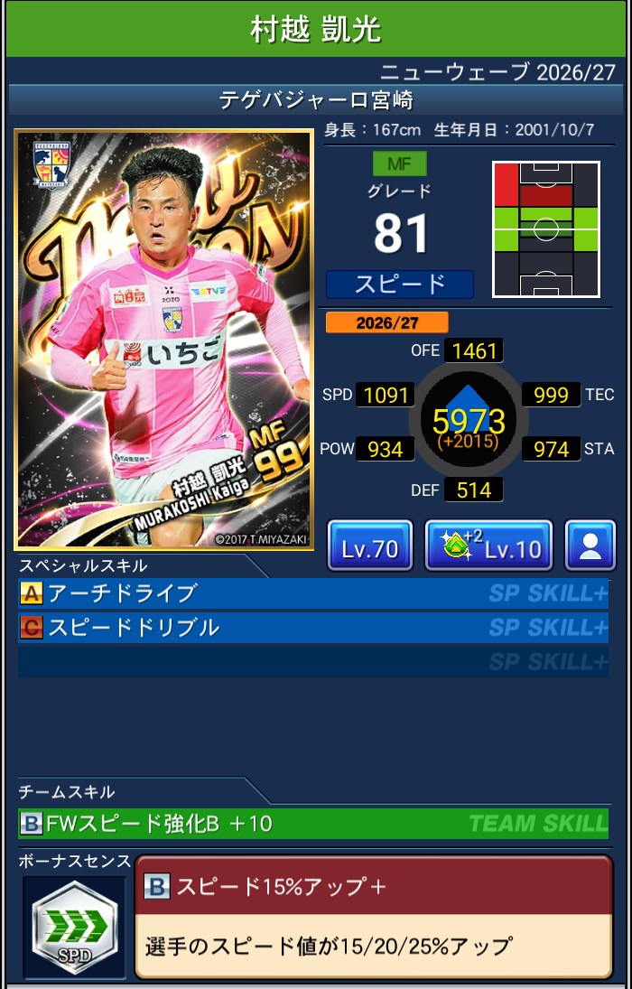 村越凱光 テゲバジャーロ宮崎 Jクラ NEWWAVES 2026/27