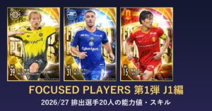 Jクラ FOCUSED PLAYERS第1弾 J1編のアイキャッチ