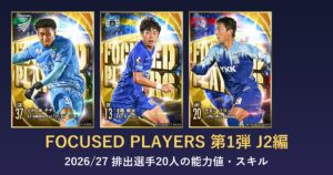 Jクラ FOCUSED PLAYERS第1弾 J2編のアイキャッチ