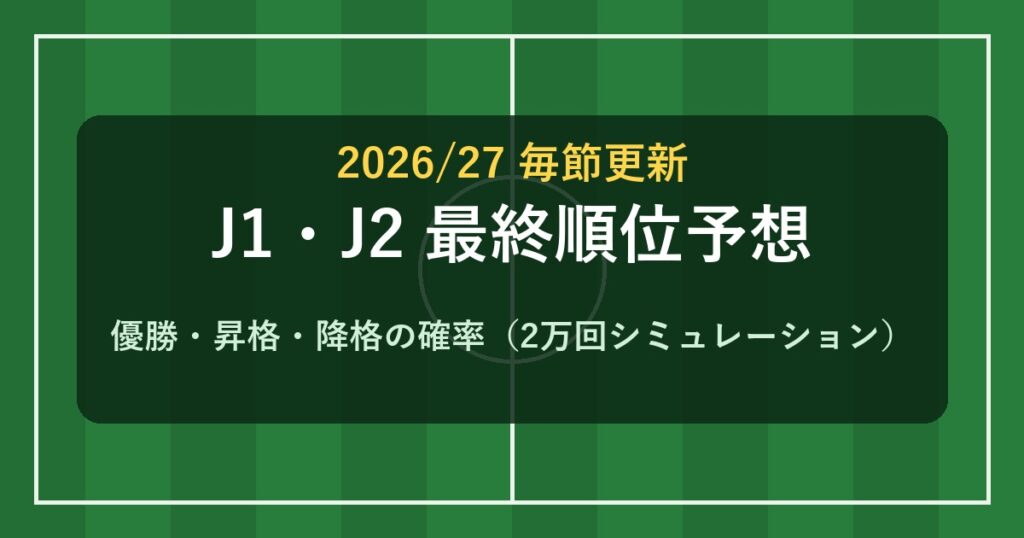 J1・J2 最終順位予想 2026/27